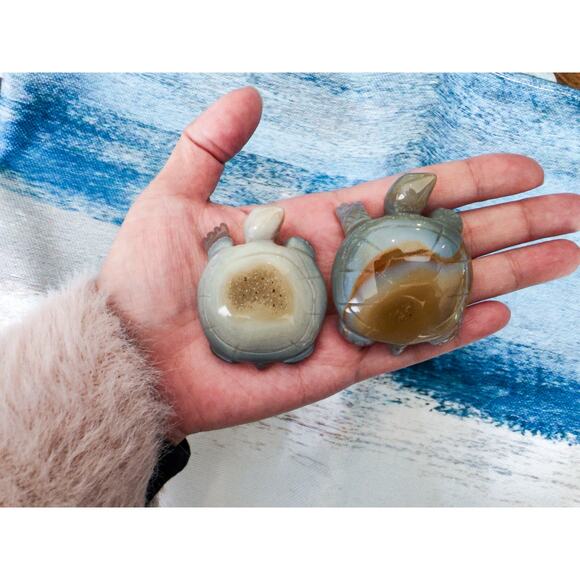 Druzy Agate Turtle Carving - Picture 6 of 8